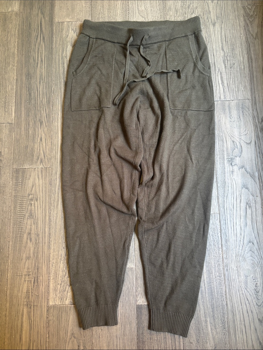 Roots | Olive Green Cozy Cottage Knit Drawstring Joggers Size Medium